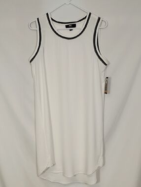 NWT ABS Bright White Sleeveless Summer Dress Size Small Lightweight